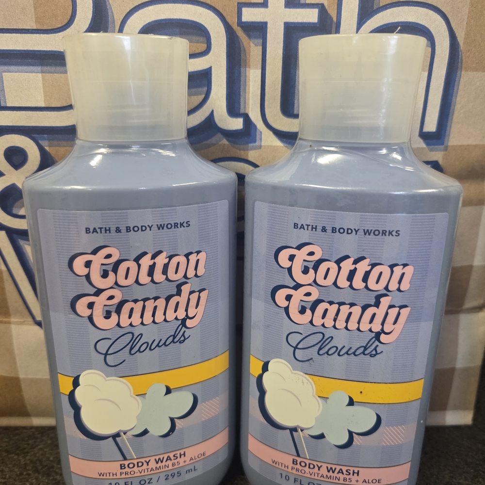 Bath & Body Works Cotton Candy Clouds Body Wash - Light Blue & Pink Accents
